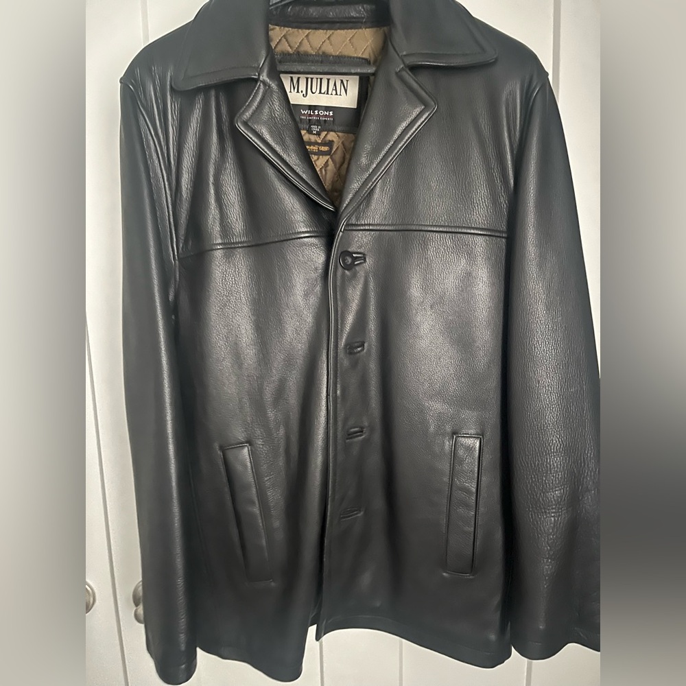 Wilsons Leather MINT CONDITION Black Trench Coat
